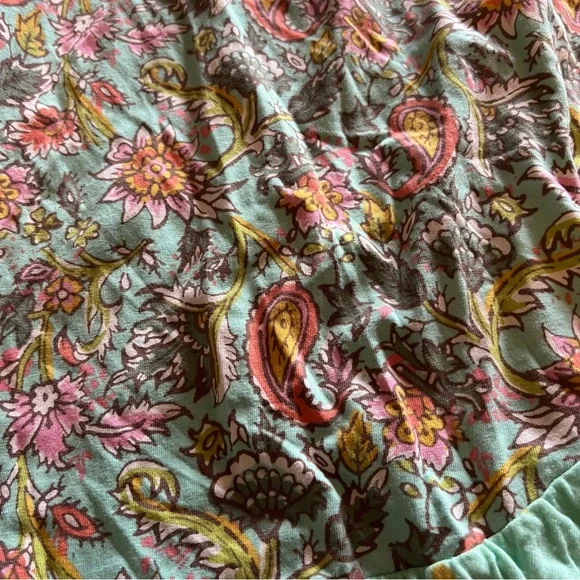 Matilda Jane Mint Green Ruffled edge floral & Paisley print wrap dress. - Picture 8 of 10